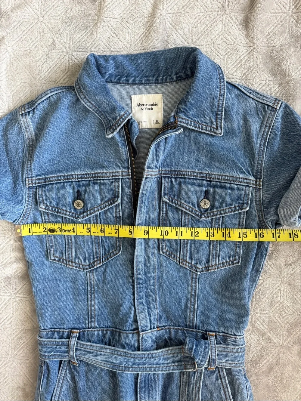 Abercrombie & Fitch Denim Jumpsuit with Belt